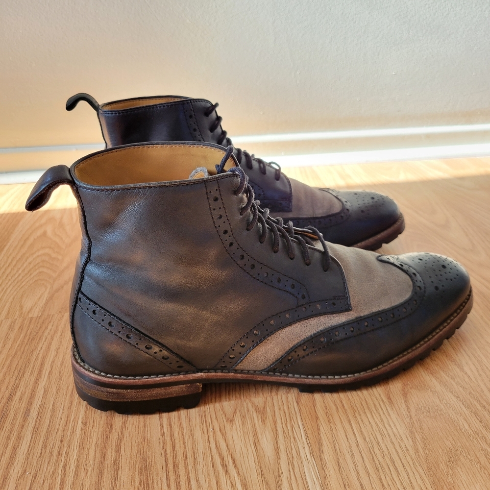 Ron White Wingtip Dress Leather Boots Size 9.5 - Picture 8 of 16